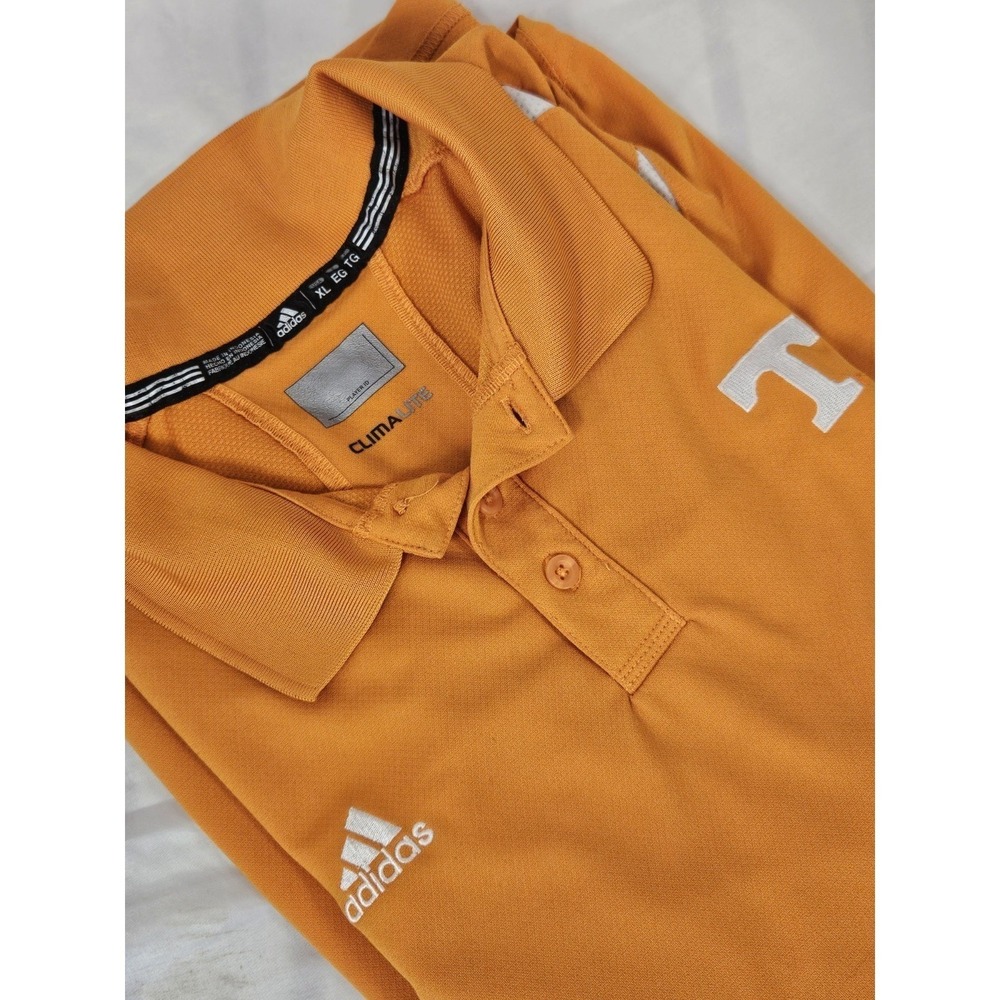 Adidas Tennessee Volunteers Climalite Polo Shirt Men XL Orange White NCAA T Logo